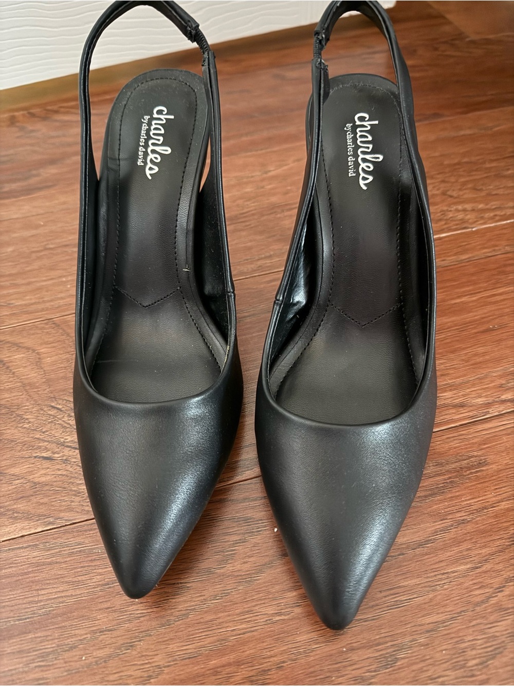 Charles by Charles David Black Pointed Slingback Pumps